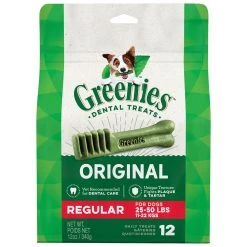 Greenies Original Natural Dental Care Dog Treats for Regular Dogs, 10197563, 12 OZ Bag