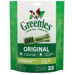 Greenies Original Natural Dental Care Dog Treats for Teenie Dogs, 10197567, 6 OZ Bag
