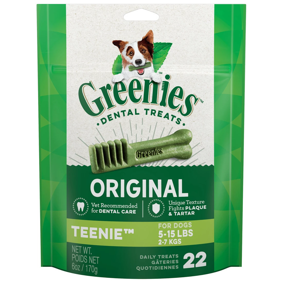 Greenies Original Natural Dental Care Dog Treats for Teenie Dogs, 10197567, 6 OZ Bag 1 Greenies Original Natural Dental Care Dog Treats for Teenie Dogs, 10197567, 6 OZ Bag