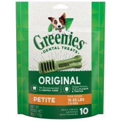 Greenies Original Natural Dental Care Dog Treats for Petite Dogs, 10197569, 6 OZ Bag