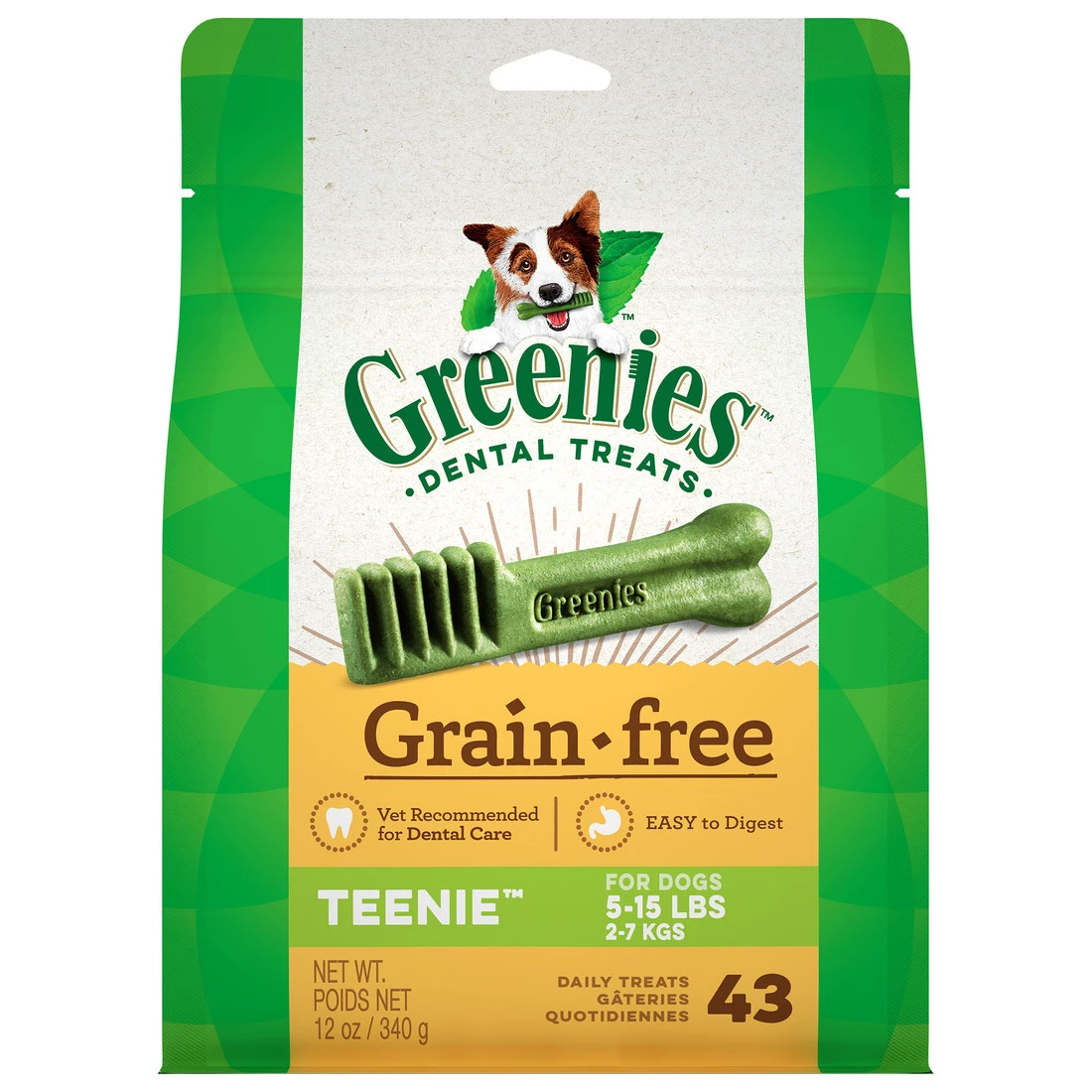 Greenies Grain Free Natural Dental Care Dog Treats for Teenie Dogs, 10197575, 12 OZ Bag 1 Greenies Grain Free Natural Dental Care Dog Treats for Teenie Dogs, 10197575, 12 OZ Bag