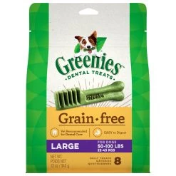 Greenies Grain Free Natural Dental Care Dog Treats for Large Dogs, 10197581, 12 OZ Bag