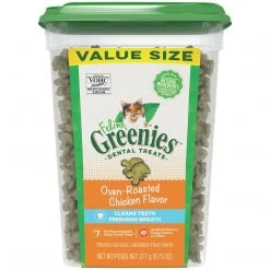 Greenies Adult Dental Cat Treats Oven Roasted Chicken Flavor, 10205252, 9.75 OZ Tub