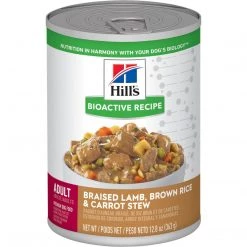 Hill's Bioactive Recipe Adult Braised Lamb, Brown Rice & Carrot Stew Canned Dog Food, 603758, 12.8 OZ Can