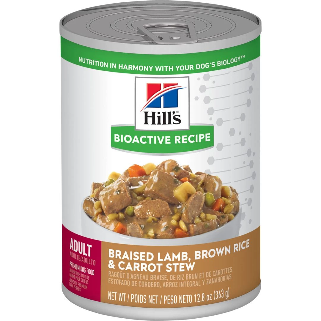 Hill's Bioactive Recipe Adult Braised Lamb, Brown Rice & Carrot Stew Canned Dog Food, 603758, 12.8 OZ Can 1 Hill's Bioactive Recipe Adult Braised Lamb, Brown Rice & Carrot Stew Canned Dog Food, 603758, 12.8 OZ Can