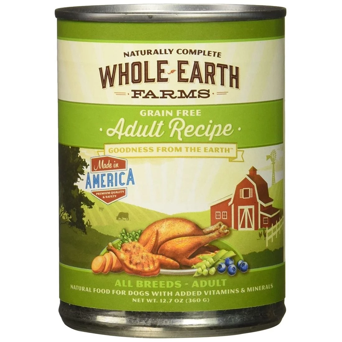 Whole Earth Farms Grain Free Adult REcipe with Liver & Vegetable, 8854753, 12.7 OZ Can 1 Whole Earth Farms Grain Free Adult REcipe with Liver & Vegetable, 8854753, 12.7 OZ Can