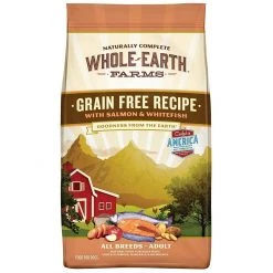 Whole Earth Farms Grain Free Recipe with Salmon & Whitefish, 8855484, 4 LB Bag