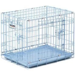 Precision Pet 2 Door Dog Crate, 7011312D, Blue, 24 IN x 18 IN x 19 IN