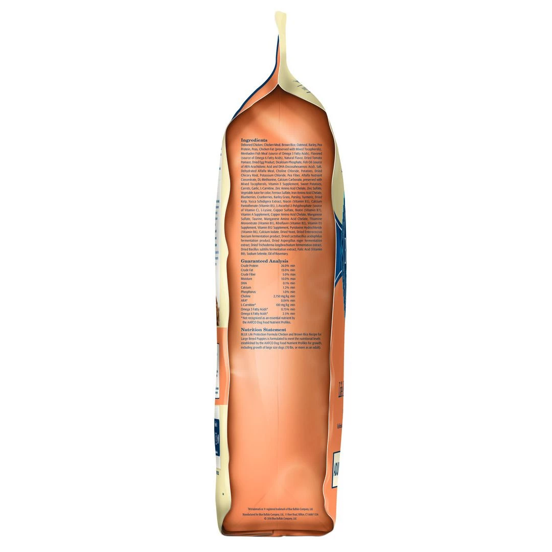 Blue Large Breed Puppy Chicken & Brown Rice Recipe, 800174, 30 LB Bag 4 Blue Large Breed Puppy Chicken & Brown Rice Recipe, 800174, 30 LB Bag - Image 4