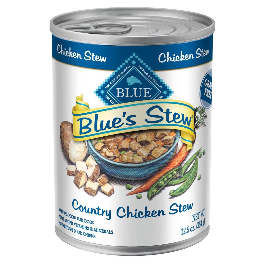 Blue Blue's Stew Wet Dog Food with Country Chicken Stew Recipe, 800235, 12.5 OZ Can 1 Blue Blue's Stew Wet Dog Food with Country Chicken Stew Recipe, 800235, 12.5 OZ Can