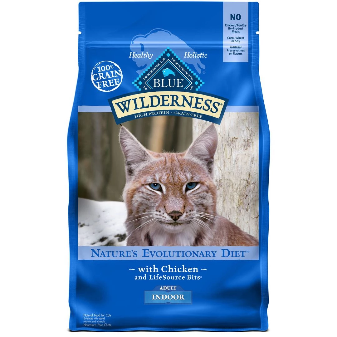 Blue Wilderness High Protein, Natural Adult Indoor Cat Food with Chicken, 800306, 5 LB Bag 1 Blue Wilderness High Protein, Natural Adult Indoor Cat Food with Chicken, 800306, 5 LB Bag