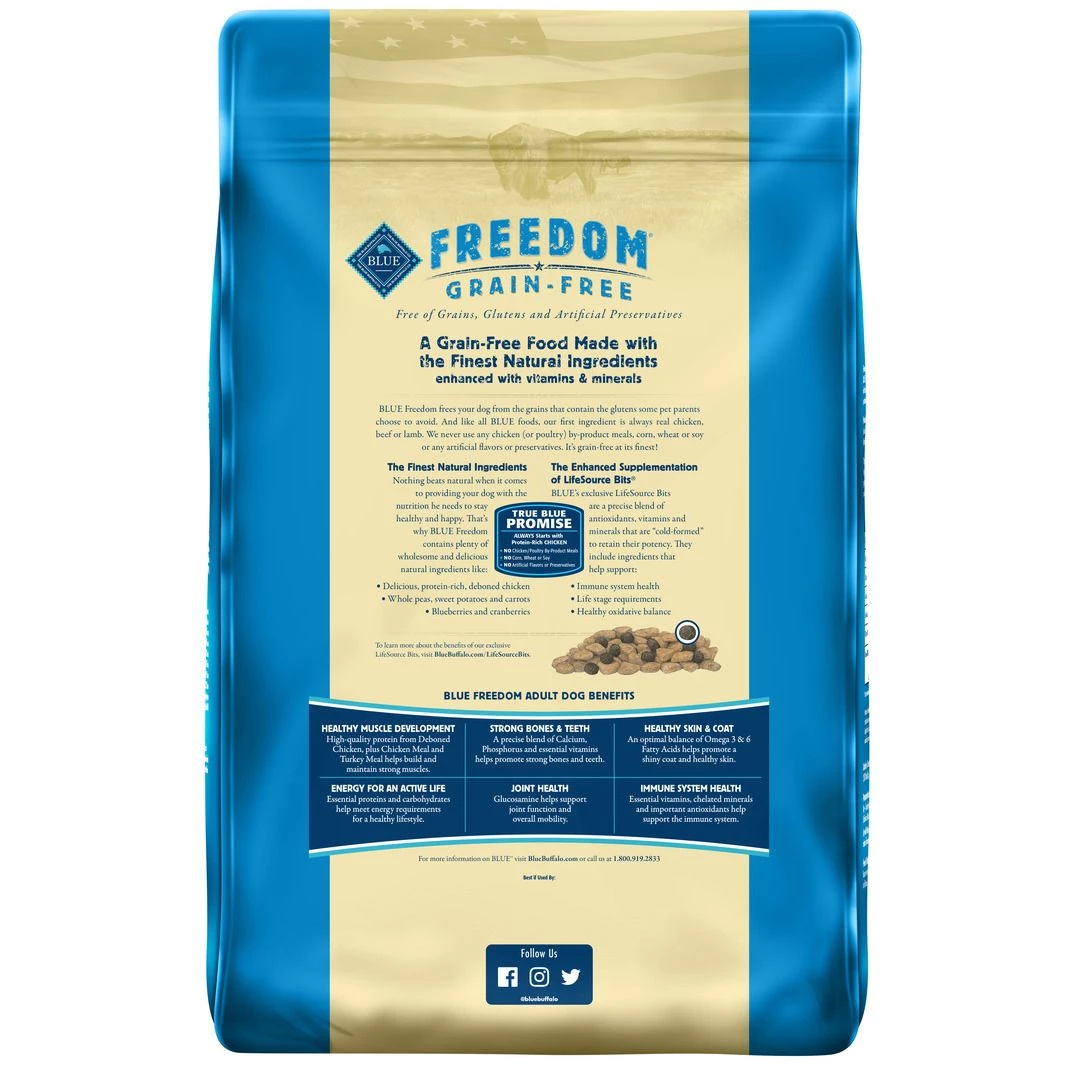 Blue Freedom Grain Free Natural Adult Dry Dopg Food with Chicken, Potatoes and Peas, 800406, 24 LB Bag 2 Blue Freedom Grain Free Natural Adult Dry Dopg Food with Chicken, Potatoes and Peas, 800406, 24 LB Bag - Image 2