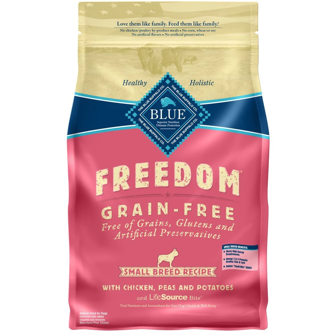 Blue Freedom Small Breed Adult Dry Food with Chicken, Peas and Potatoes, 800407, 4 LB Bag 3 Blue Freedom Small Breed Adult Dry Food with Chicken, Peas and Potatoes, 800407, 4 LB Bag - Image 3