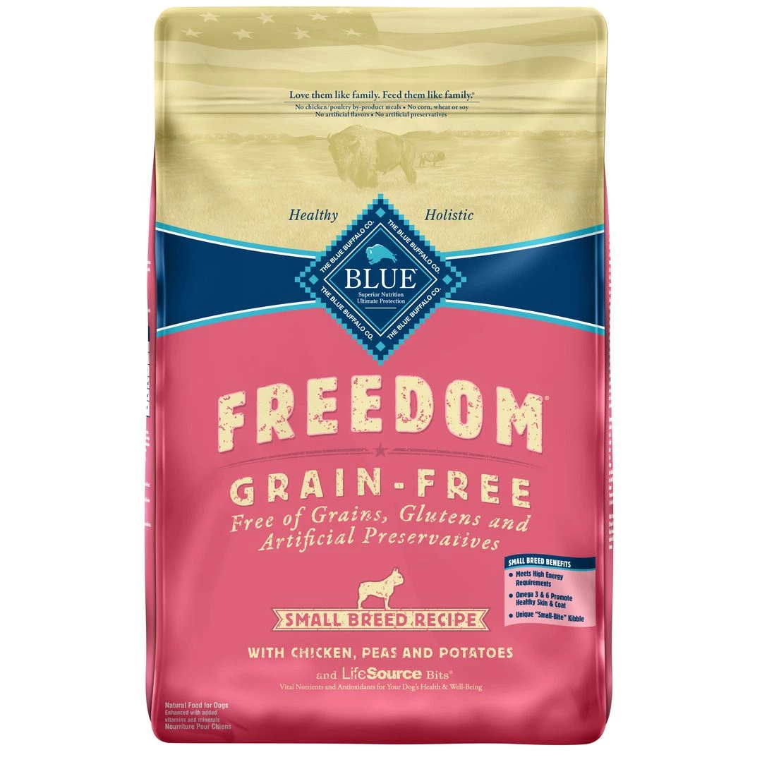 Blue Freedom Small Breed Grain Free Adult Dry Food with Chicken, Peas and Potatoes, 800408, 11 LB Bag 1 Blue Freedom Small Breed Grain Free Adult Dry Food with Chicken, Peas and Potatoes, 800408, 11 LB Bag