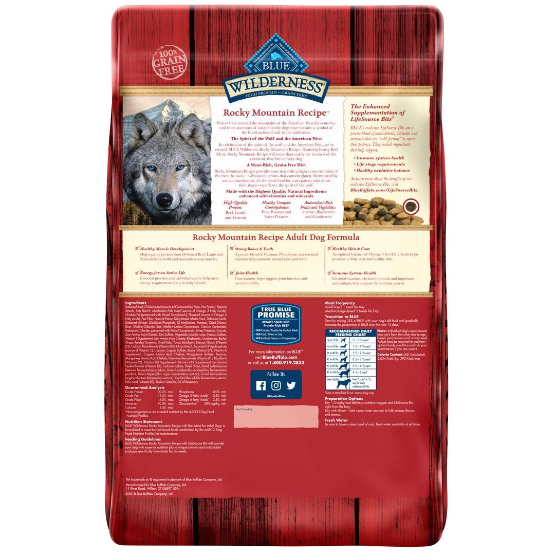 Blue Wilderness Rocky Mountain Recipe Adult Dry Food with Red Meat, 800512, 22 LB Bag 2 Blue Wilderness Rocky Mountain Recipe Adult Dry Food with Red Meat, 800512, 22 LB Bag - Image 2