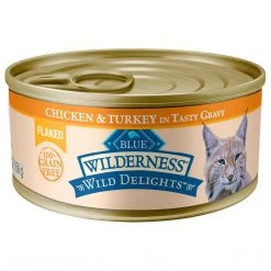 Blue Wilderness Wild Delights High Protein Flaked Wet Food with Chicken & Turkey Recipe, 800096, 5.5 OZ Can