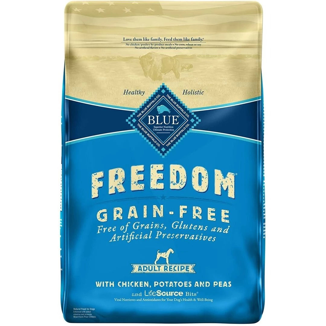 Blue Freedom Grain Free Natural Adult Dry Dopg Food with Chicken, Potatoes and Peas, 800406, 24 LB Bag 1 Blue Freedom Grain Free Natural Adult Dry Dopg Food with Chicken, Potatoes and Peas, 800406, 24 LB Bag