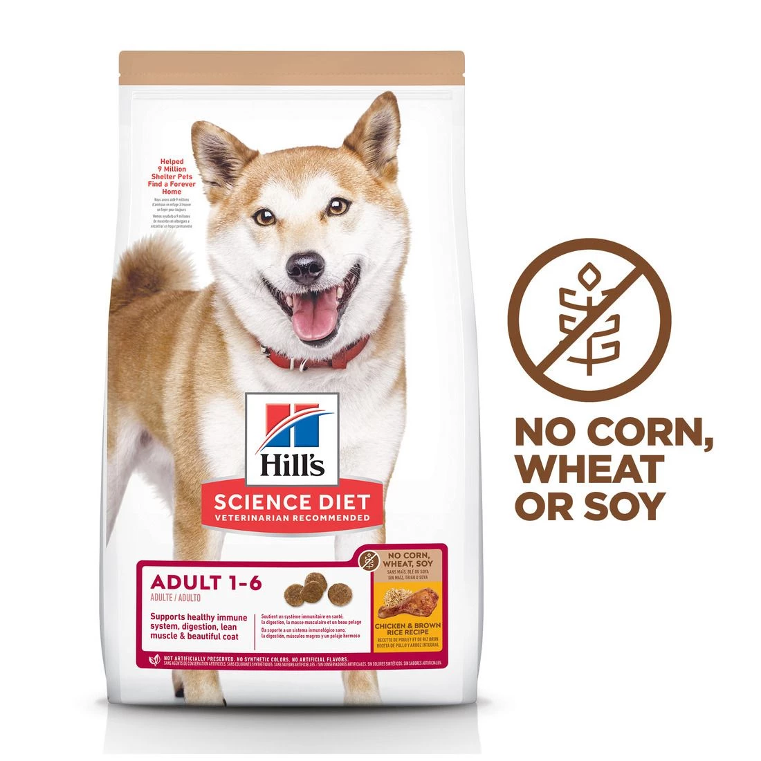 Hill's Science Diet Adult 1-6 No Corn, Wheat or Soy Dry Dog Food, Chicken, 604931, 4 LB Bag 1 Hill's Science Diet Adult 1-6 No Corn, Wheat or Soy Dry Dog Food, Chicken, 604931, 4 LB Bag