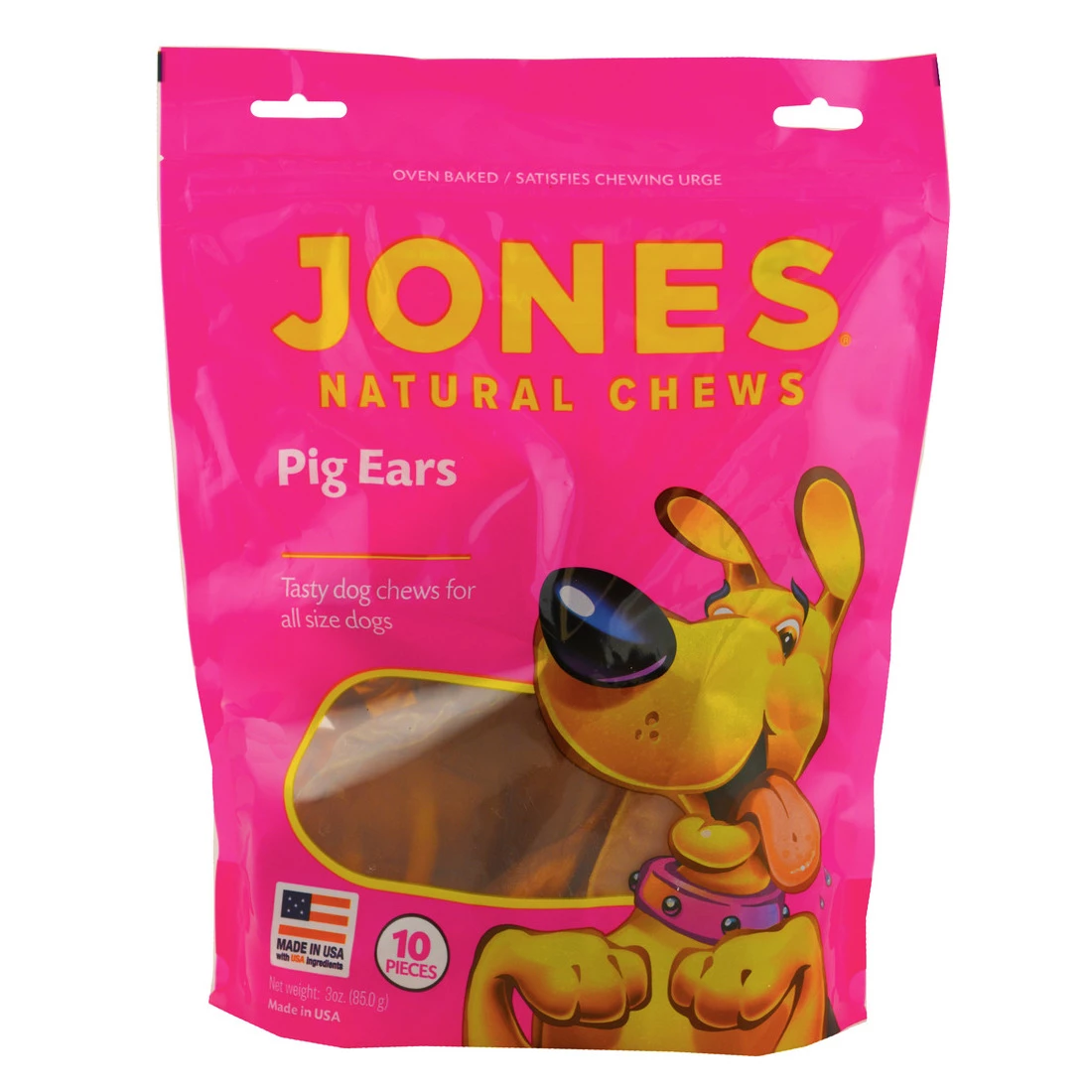 Jones Natural Chews Standard Pig Ears 10-Pack, 00197, 3 OZ 1 Jones Natural Chews Standard Pig Ears 10-Pack, 00197, 3 OZ
