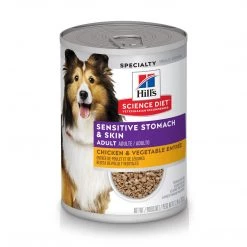 Hill's Science Diet Adult Sensitive Stomach & Skin Canned Dog Food, Chicken & Vegetable Entre, 603772, 12.8 OZ Can