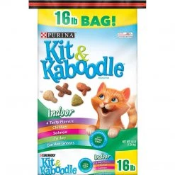 Kit & Kaboodle Cat Food Chicken, Salmon, Turkey, and Garden Greens, 16 LB Bag