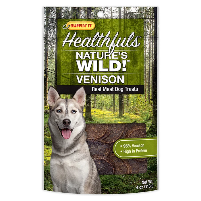Healthfuls Nature's Wild Venison Treats, 7N08132, 4 OZ Bag 1 Healthfuls Nature's Wild Venison Treats, 7N08132, 4 OZ Bag