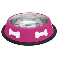 Ruffin' It 16 OZ Stainless Steel Bowl Pnk/Bones, 7N19217