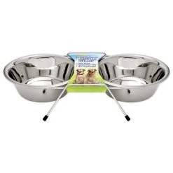 Ruffin' It Stainless Steel Double Diner Bowl, 7N19464