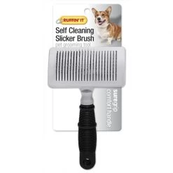 Ruffin' It Dog Self Cleaning Slicker Brush, 7N19755