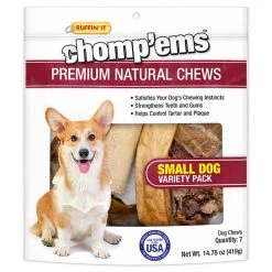 Chomp'ems Premium Natural Chews Small Dogs 7-Pack, 7N75361
