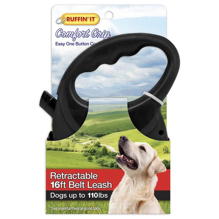 Ruffin' It Comfort Grip Retractable Belt Leash, 7N98627 1 Ruffin' It Comfort Grip Retractable Belt Leash, 7N98627