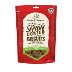 Stella & Chewy's Raw Coated Biscuits Cage Free Duck Recipe, BIS-RCD-9, 9 OZ Pouch