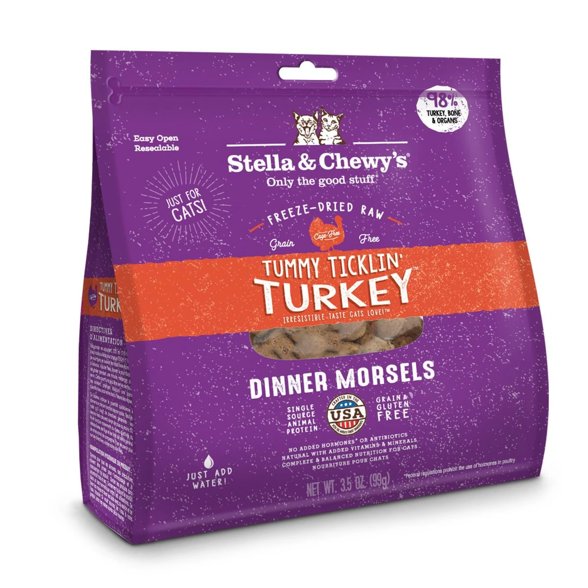 Stella & Chewy's Tummy Ticklin Turkey, CAT-FDT-3.5, 3.5 OZ Bag 1 Stella & Chewy's Tummy Ticklin Turkey, CAT-FDT-3.5, 3.5 OZ Bag