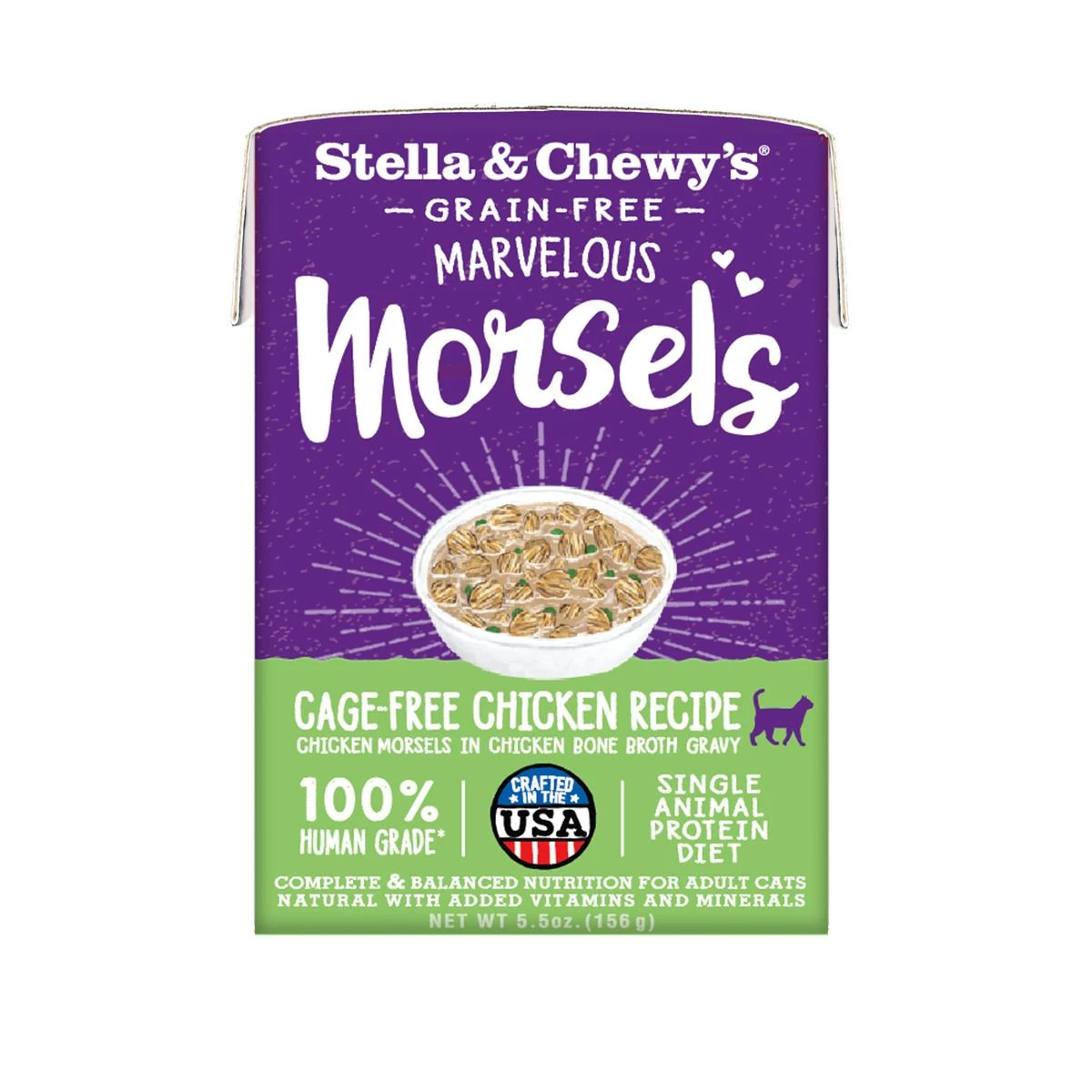 Stella & Chewy's Cat Marvelous Morsels - Cage Free Chicken Recipe, CAT-MM-C-5.5, 5.5 OZ Box 1 Stella & Chewy's Cat Marvelous Morsels - Cage Free Chicken Recipe, CAT-MM-C-5.5, 5.5 OZ Box
