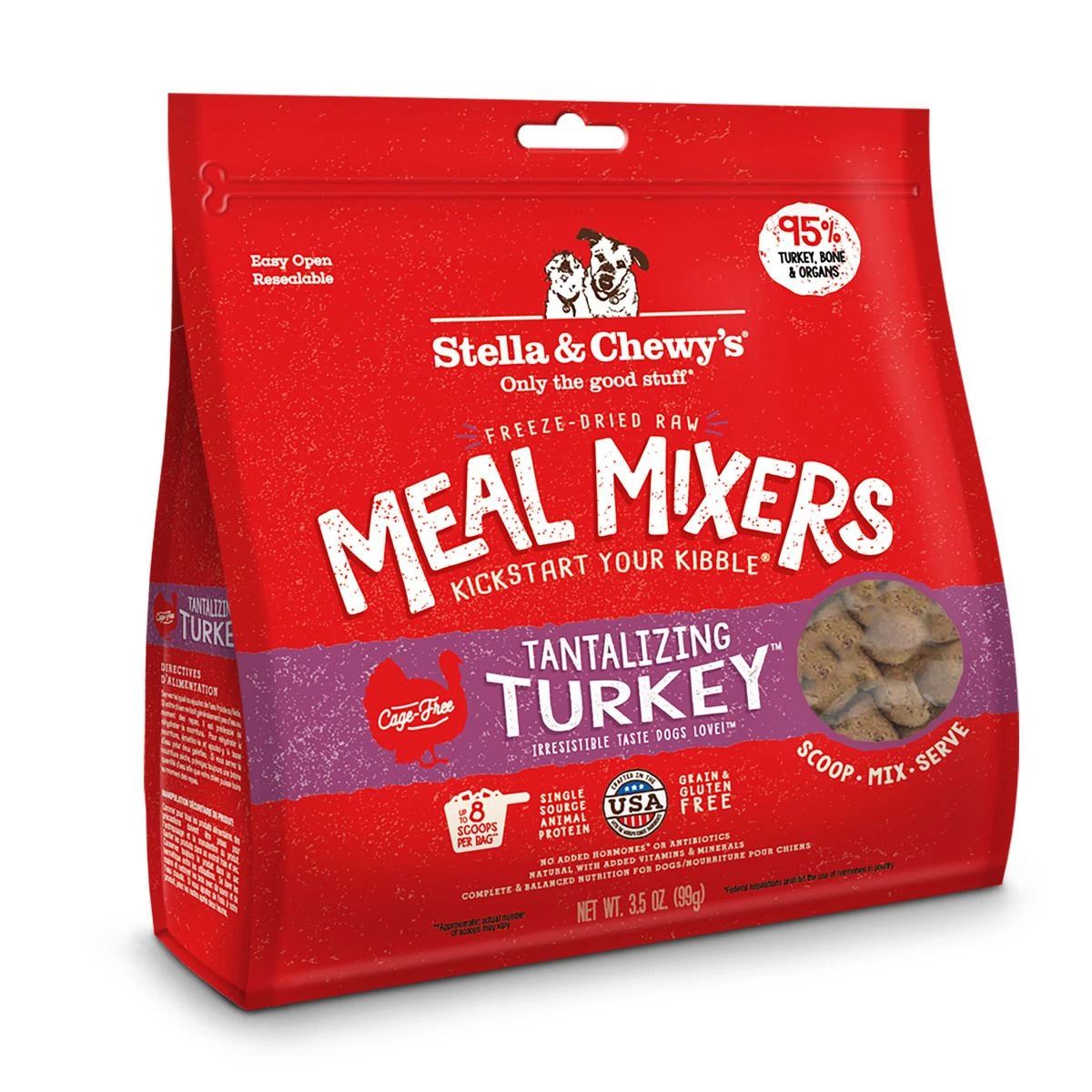 Stella & Chewy's Tantalizing Turkey Meal Mixers, FDTM-3.5, 3.5 OZ Bag 1 Stella & Chewy's Tantalizing Turkey Meal Mixers, FDTM-3.5, 3.5 OZ Bag