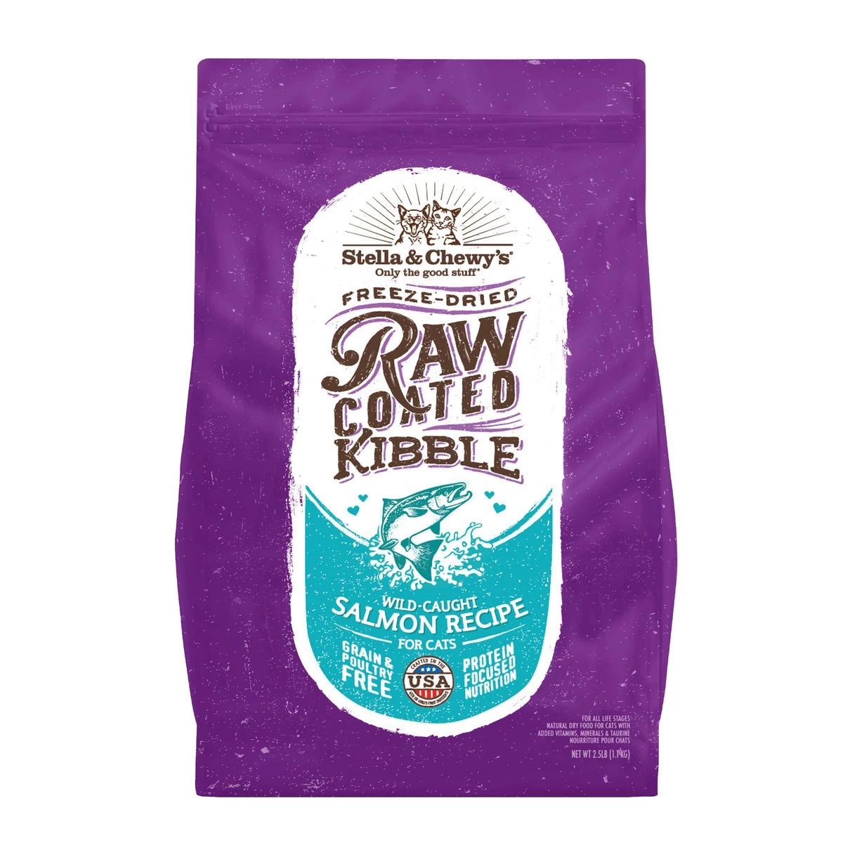Stella & Chewy's Cat Kibble-Raw Coated Wild Caught Salmon Recipe, K-CAT-RCWCS-2.5, 2.5 LB Bag 1 Stella & Chewy's Cat Kibble-Raw Coated Wild Caught Salmon Recipe, K-CAT-RCWCS-2.5, 2.5 LB Bag