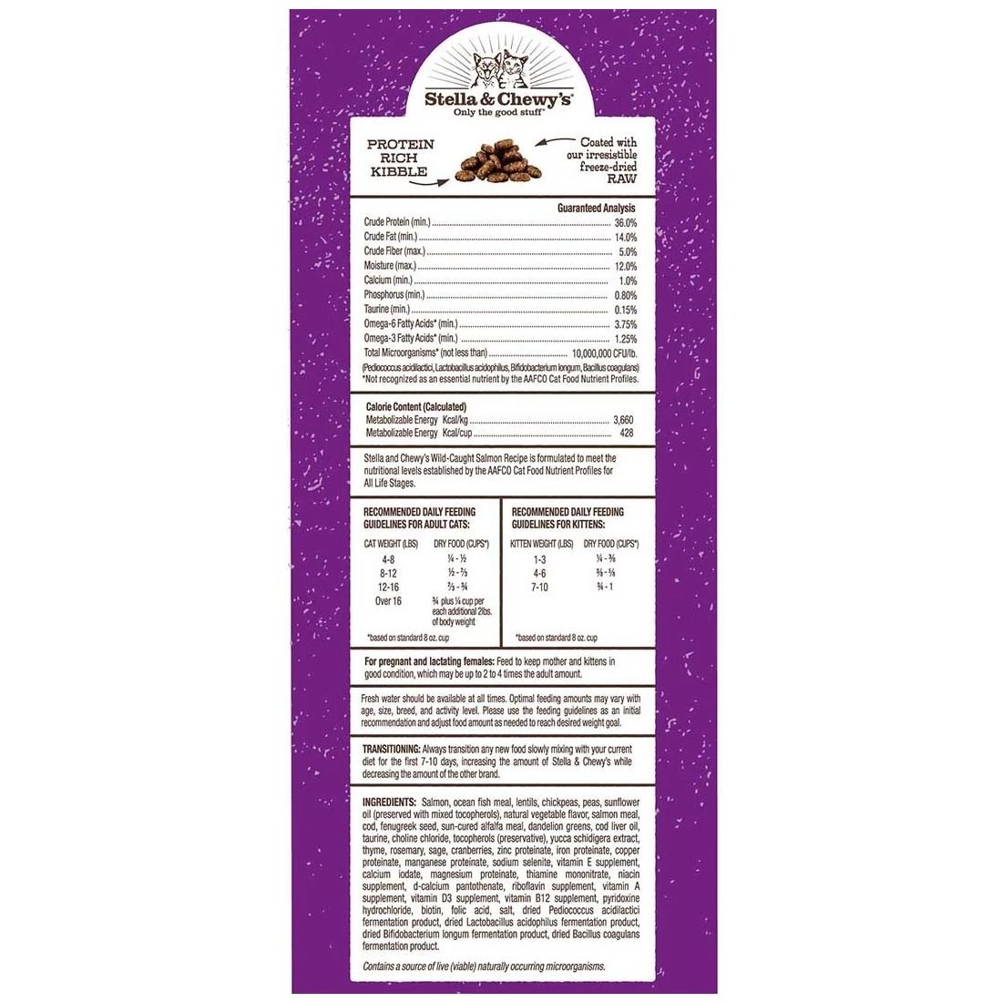 Stella & Chewy's Cat Kibble-Raw Coated Wild Caught Salmon Recipe, K-CAT-RCWCS-2.5, 2.5 LB Bag 2 Stella & Chewy's Cat Kibble-Raw Coated Wild Caught Salmon Recipe, K-CAT-RCWCS-2.5, 2.5 LB Bag - Image 2