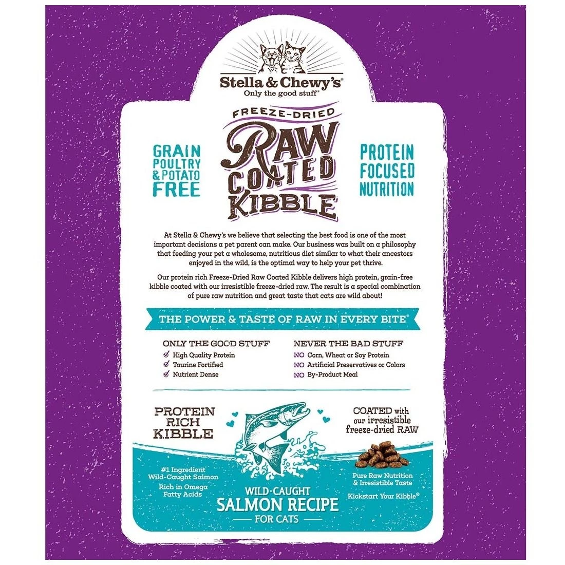 Stella & Chewy's Cat Kibble-Raw Coated Wild Caught Salmon Recipe, K-CAT-RCWCS-2.5, 2.5 LB Bag 3 Stella & Chewy's Cat Kibble-Raw Coated Wild Caught Salmon Recipe, K-CAT-RCWCS-2.5, 2.5 LB Bag - Image 3