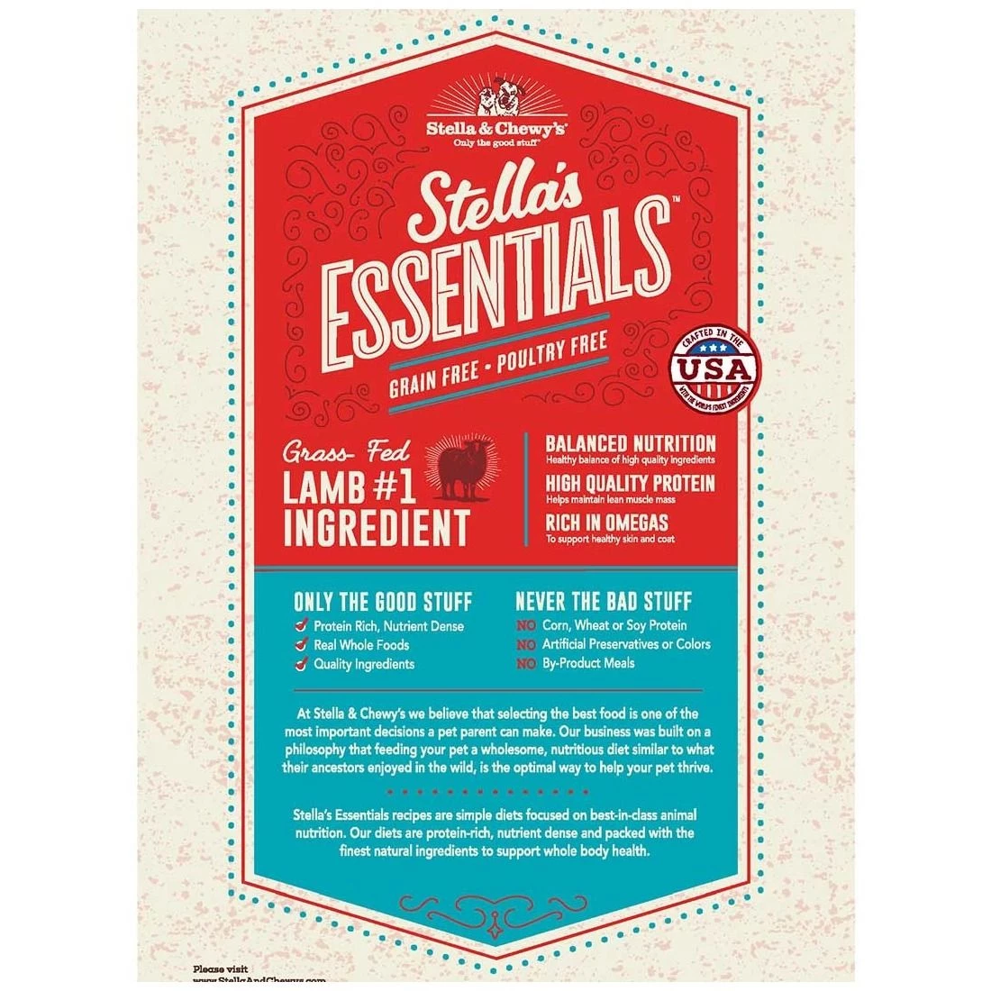 Stella & Chewy's Essentials - Grain-Free Wild Mountain Meadow Recipe with Grass-Fed Lamb, K-SE-LL-3, 3 LB Bag 3 Stella & Chewy's Essentials - Grain-Free Wild Mountain Meadow Recipe with Grass-Fed Lamb, K-SE-LL-3, 3 LB Bag - Image 3