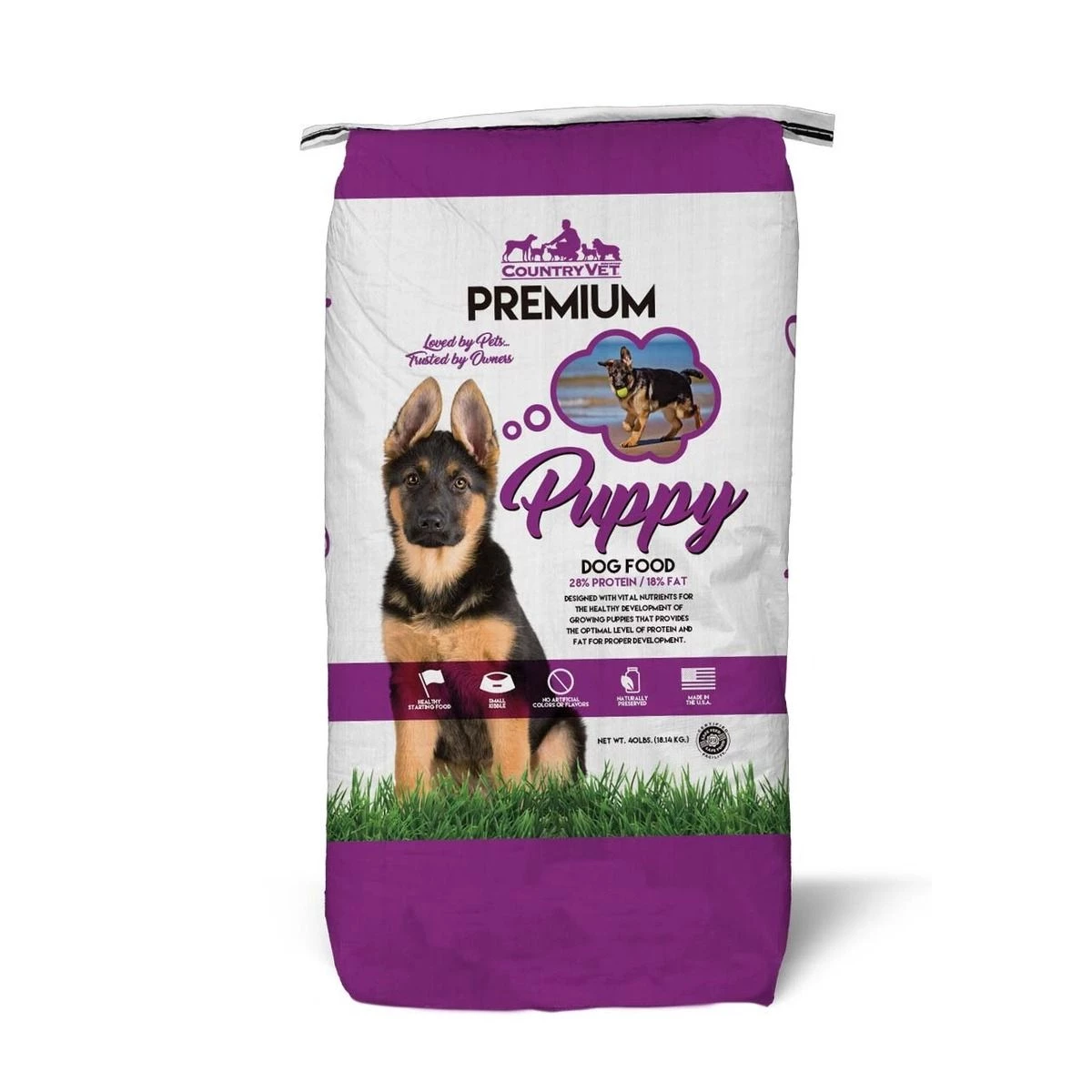 Country Vet Premium Premium Puppy Food 28-18, P13008, 20 LB Bag 1 Country Vet Premium Premium Puppy Food 28-18, P13008, 20 LB Bag