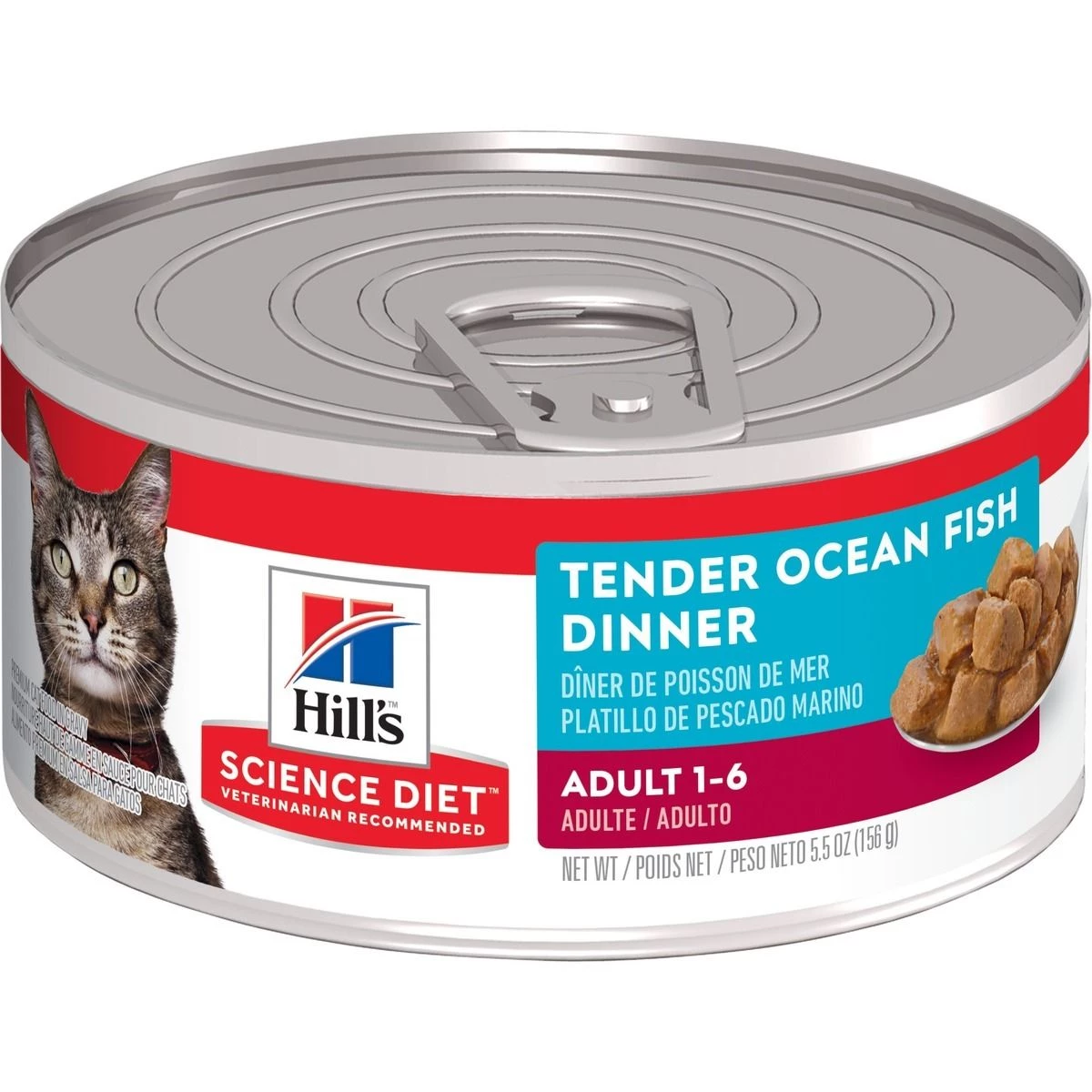 Hill's Science Diet Adult 1-6 Canned Cat Food, Tender Ocean Fish Dinner, 1775, 5.5 OZ Can 1 Hill's Science Diet Adult 1-6 Canned Cat Food, Tender Ocean Fish Dinner, 1775, 5.5 OZ Can