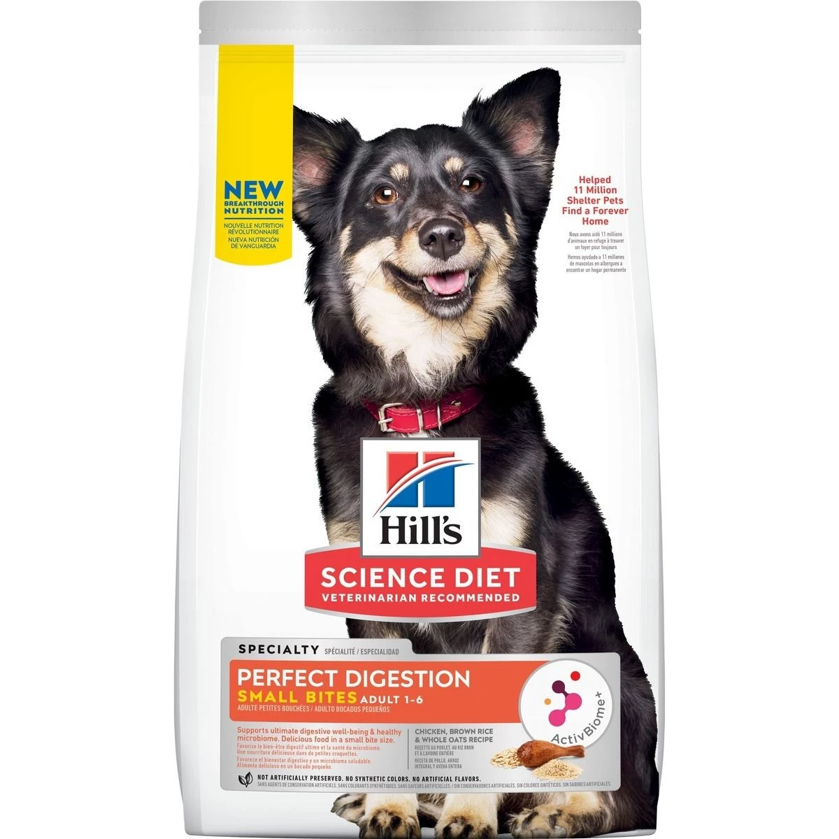 Hill's Science Diet Adult 1-6 Perfect Digestion Small Bites Chicken, Brown Rice & Whole Oats Recipe Dry Dog Food, 605816, 3.5 LB Bag 1 Hill's Science Diet Adult 1-6 Perfect Digestion Small Bites Chicken, Brown Rice & Whole Oats Recipe Dry Dog Food, 605816, 3.5 LB Bag