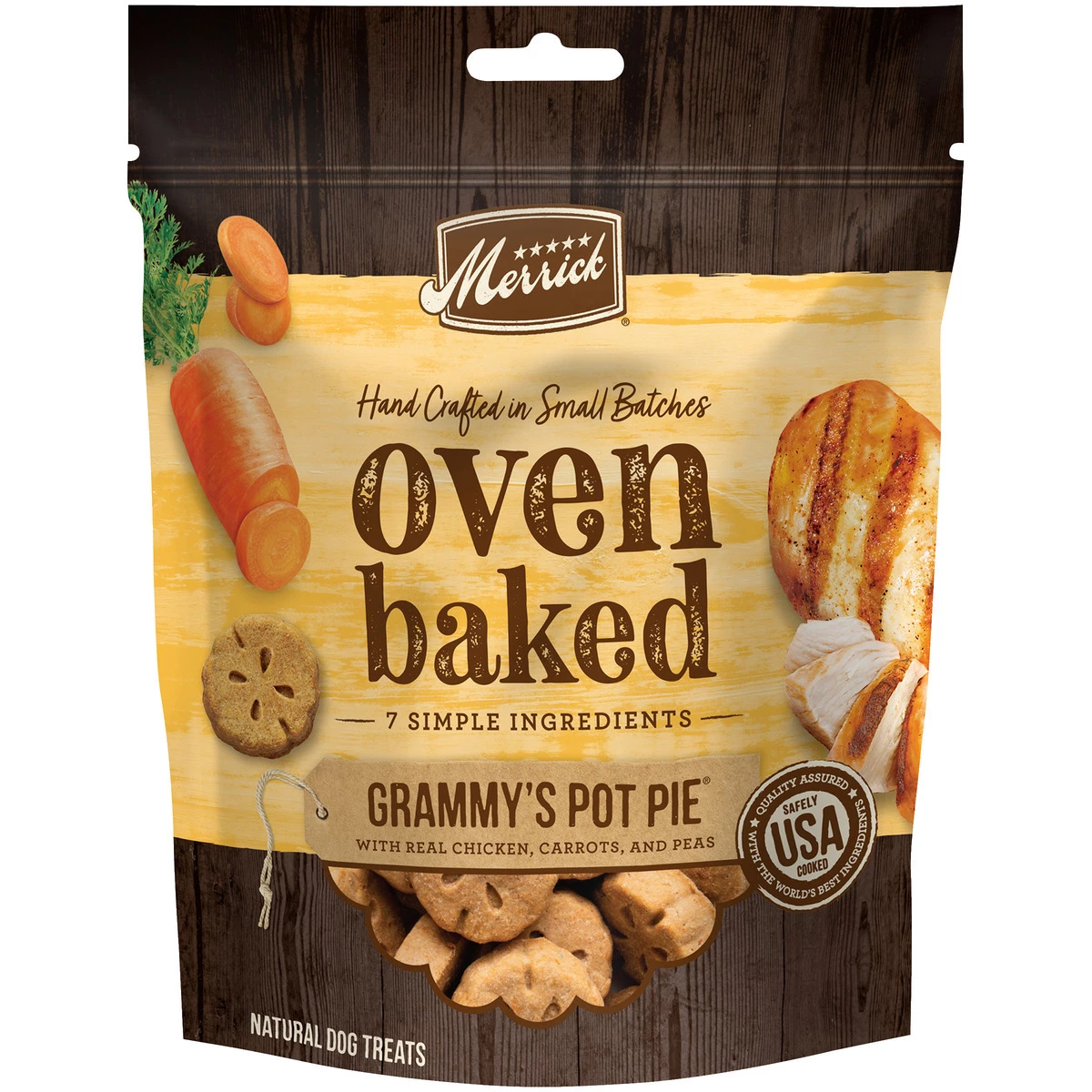 Merrick Oven Baked Dog Treats, Grammy's Pot Pie with Real Chicken, Carrots & Peas, 8763017, 11 OZ Bag 1 Merrick Oven Baked Dog Treats, Grammy's Pot Pie with Real Chicken, Carrots & Peas, 8763017, 11 OZ Bag