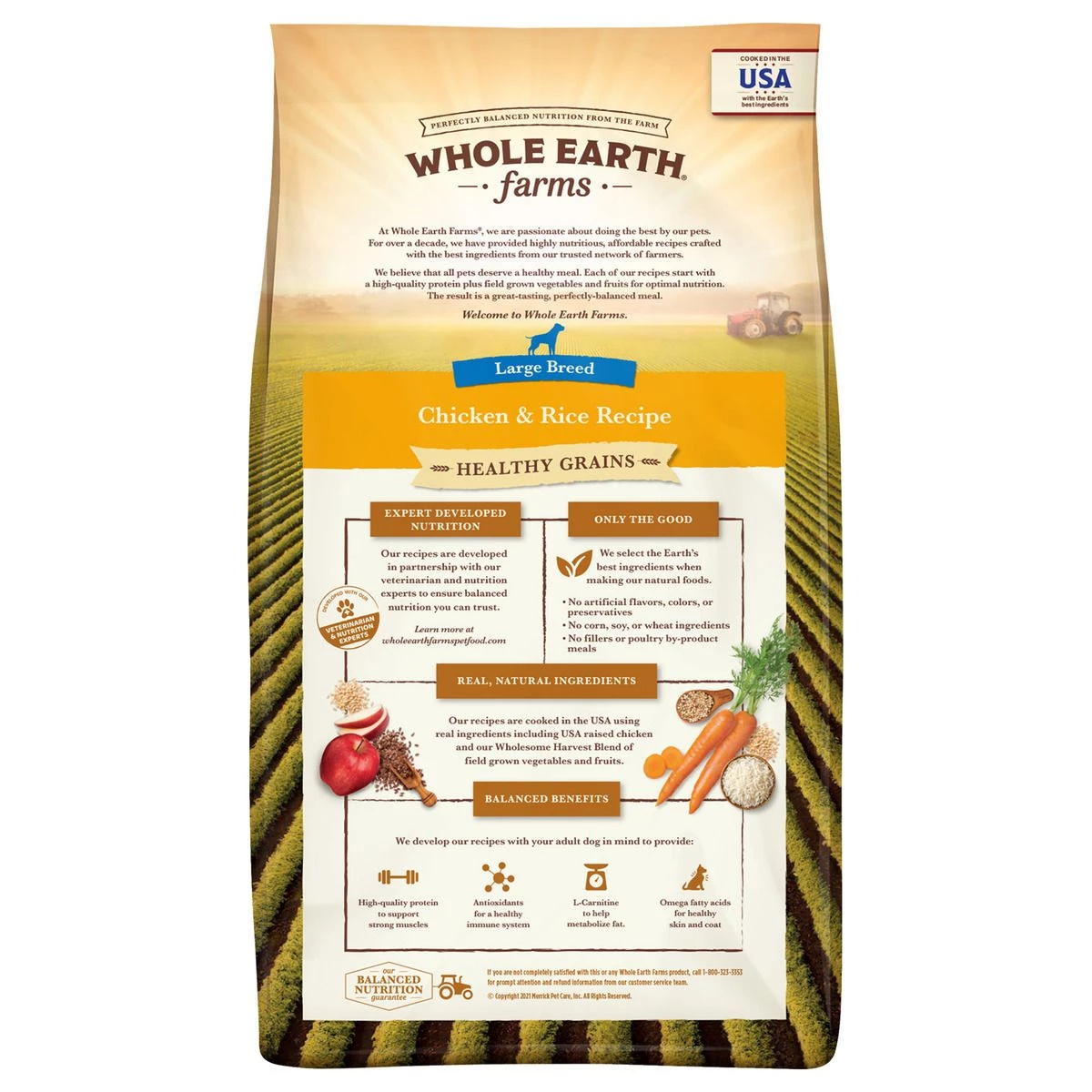 Whole Earth Farms Healthy Grains Dry Dog Food, Large Breed Chicken and Rice Recipe, 8863441, 37 LB Bag 2 Whole Earth Farms Healthy Grains Dry Dog Food, Large Breed Chicken and Rice Recipe, 8863441, 37 LB Bag - Image 2