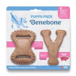 Benebone Puppy Dental Chew/Wishbone Bacon Tiny, 2-Pack, 640400